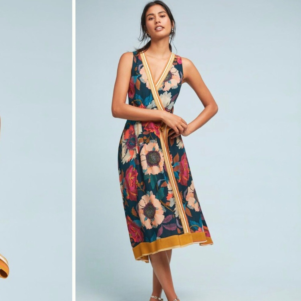 Maeve Botanica Floral Wrap Dress 2 P / XS Petite